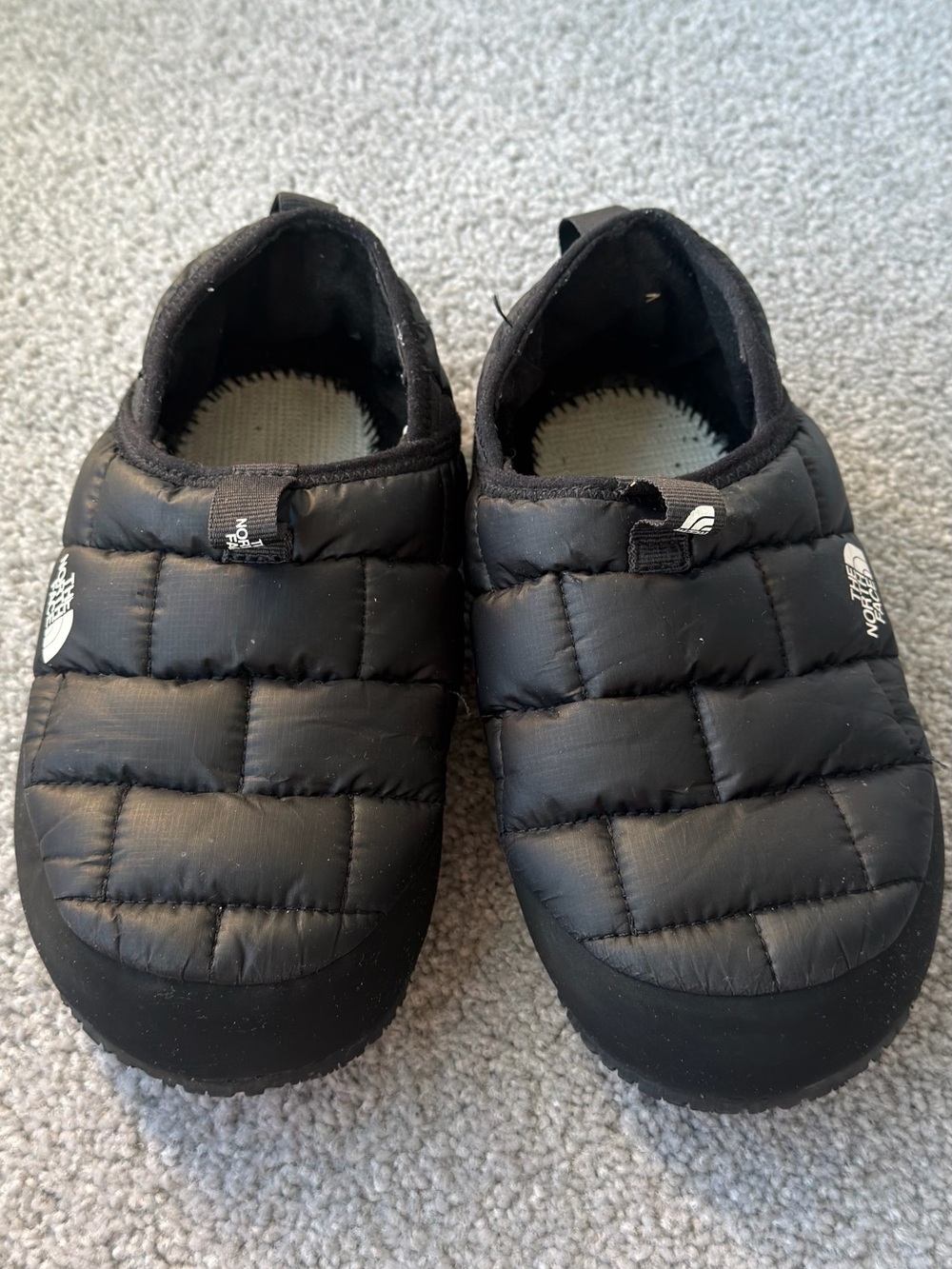The North Face Kids Black Quilted Slip-On Slippers